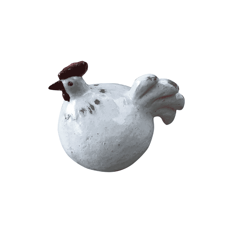 2909 Gốm Thú Gà Banh 30x25x27 Trắng