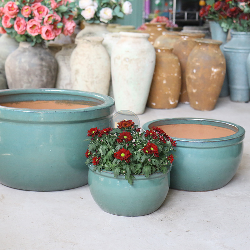 3445 OD Bầu Viền Thấp 35x35x19 Xanh Rêu