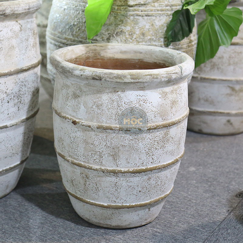 4055 Men Mỹ Thuật Chậu Viền G Sọc Ngang 29x29x36